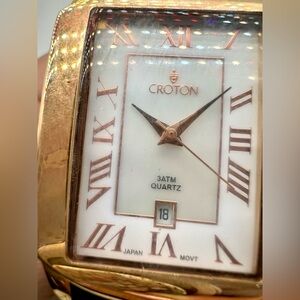 Croton Ladies “Ballroom” Watch with Mother of Pearl Face W/ Date Dial